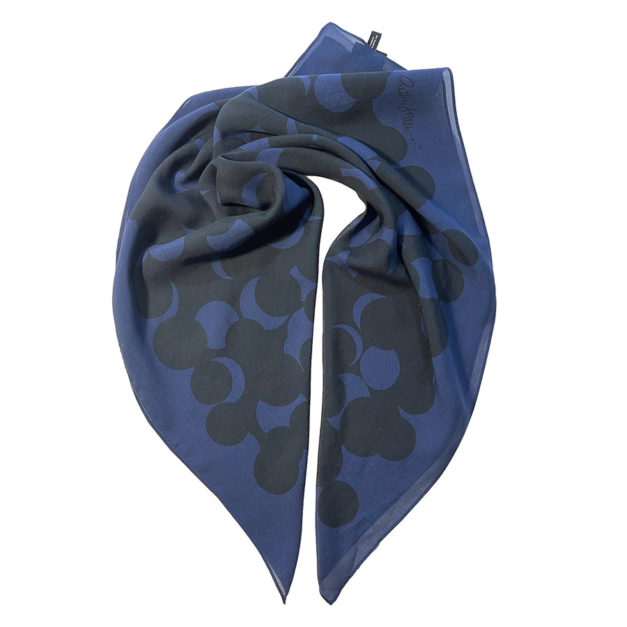 Dots Unisolo (blue/black) silk modal scarf - shop.reettahiltunen.com