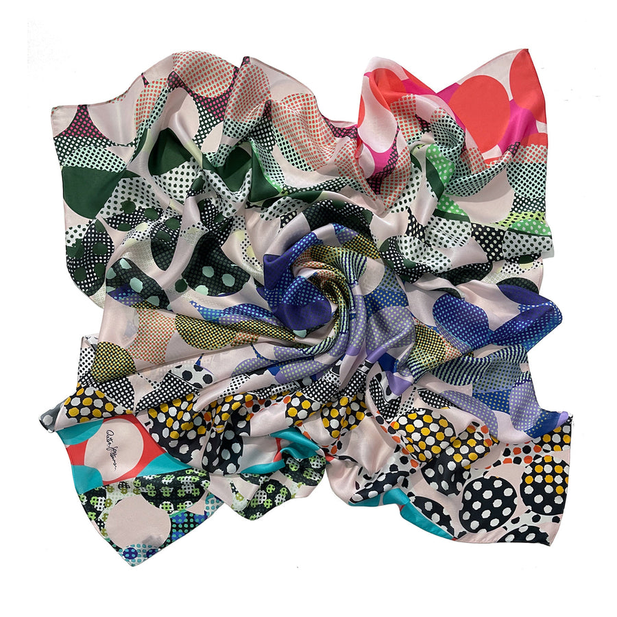 Rhythmic Dots silk scarves - various colours - shop.reettahiltunen.com