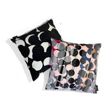 Rhythmic Dots Crescendo #1 (black/lightpink) cushion cover - shop.reettahiltunen.com