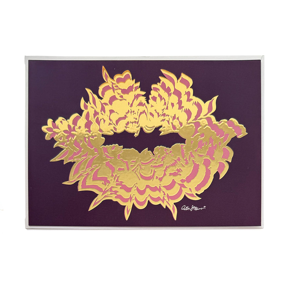 Air-Kiss art postcard (blum-foil) - shop.reettahiltunen.com