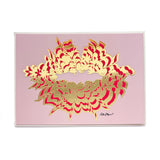 Air-Kiss art postcard (pink-foil) - shop.reettahiltunen.com