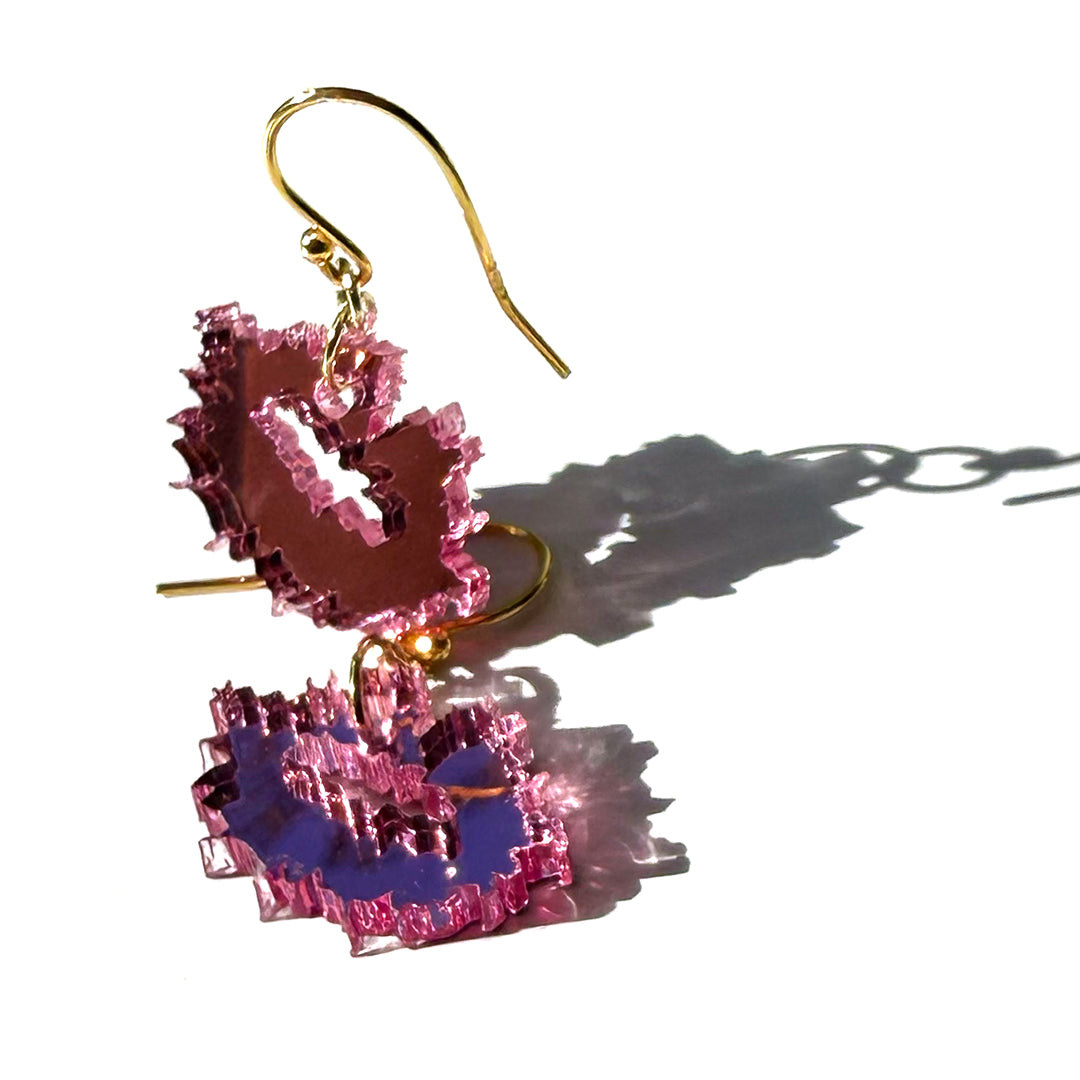 Kiss Of Life - Fish Hook Earrings (mirror acrylic) - shop.reettahiltunen.com