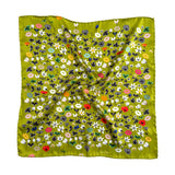 Field of Kisses (yellow green) silk scarf