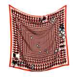 Hoop Hoop Hurray! (red/white) silk scarf