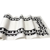 Stripy Kisses & Bubbles (BW) - Table Runner