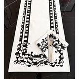 Stripy Kisses & Bubbles (BW) - Table Runner