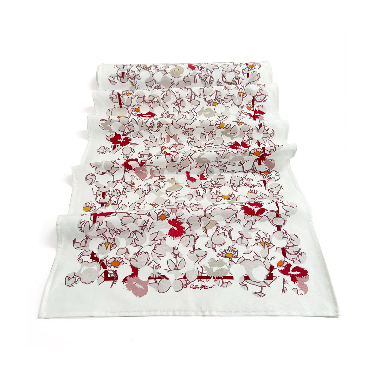 Garden Kiss (Beige/Rose Pink) – Cotton Table Runner - shop.reettahiltunen.com
