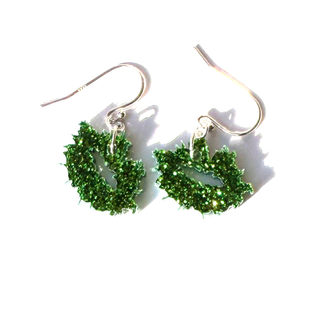 Kiss Of Life - Fish Hook Earrings (glitter acrylic) - shop.reettahiltunen.com