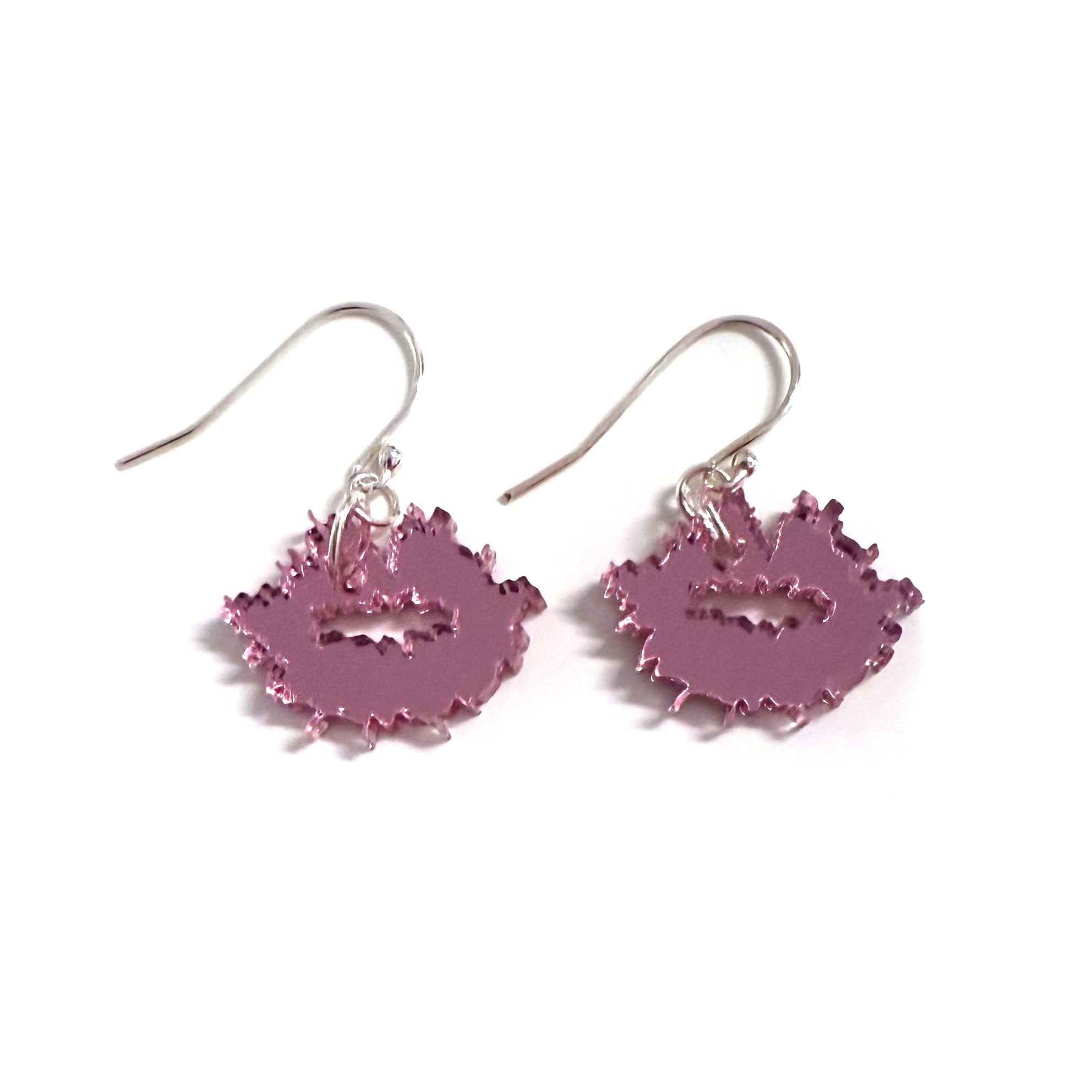 Kiss Of Life - Fish Hook Earrings (mirror acrylic) - shop.reettahiltunen.com