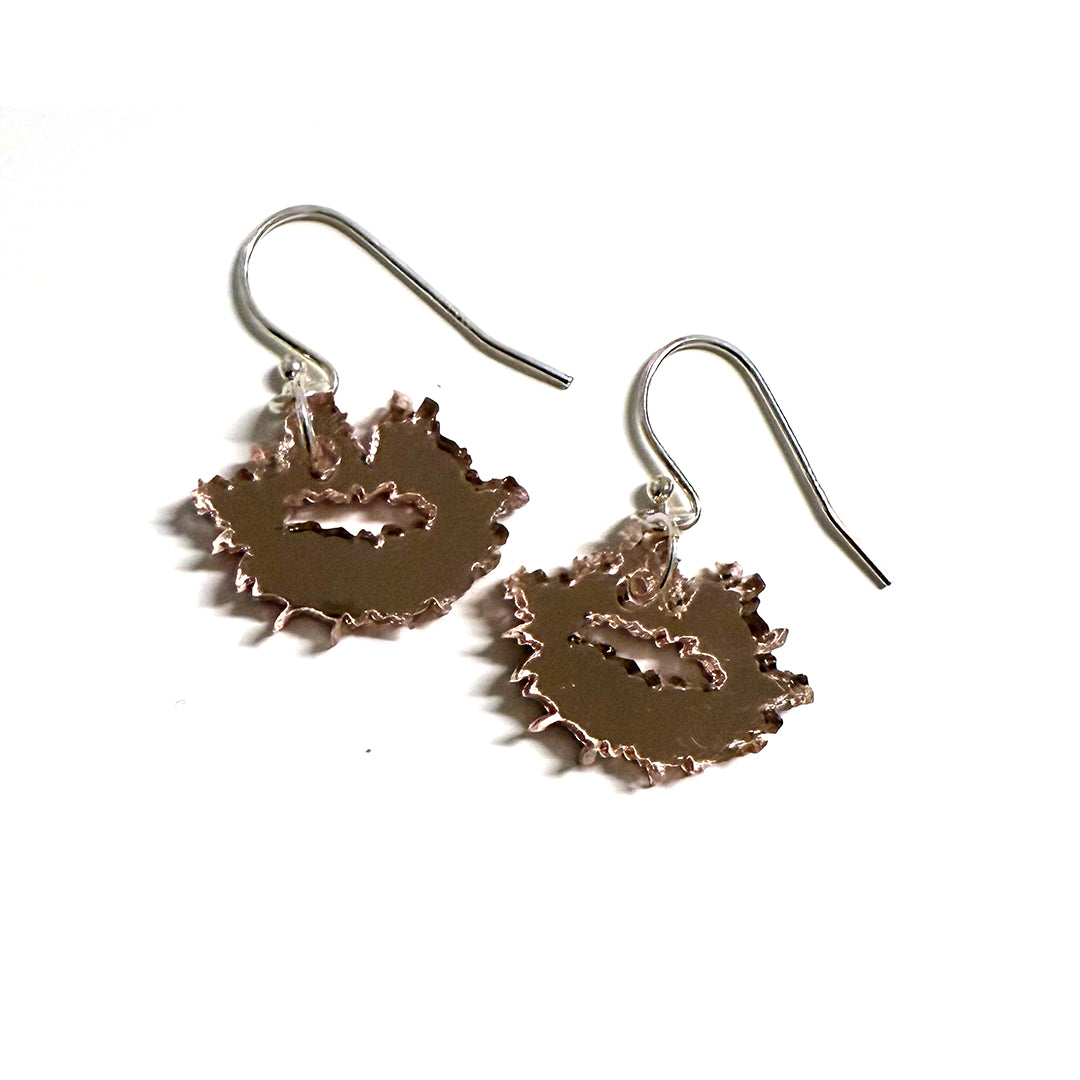 Kiss Of Life - Fish Hook Earrings (mirror acrylic) - shop.reettahiltunen.com