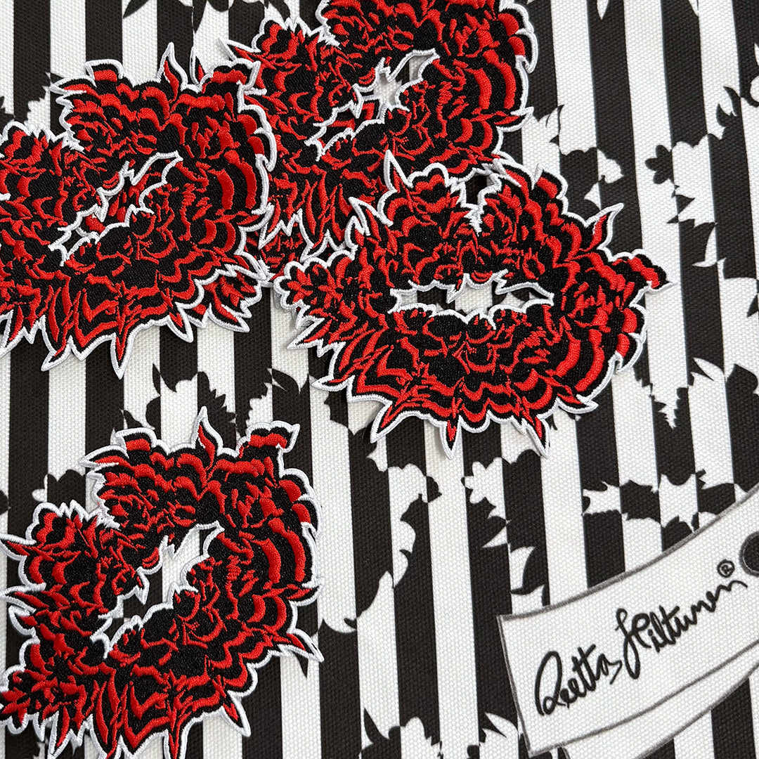 Kiss of Life - Embroidered Patch (red/black) - shop.reettahiltunen.com
