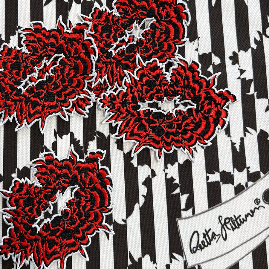 Kiss of Life - Embroidered Patch (red/black) - shop.reettahiltunen.com