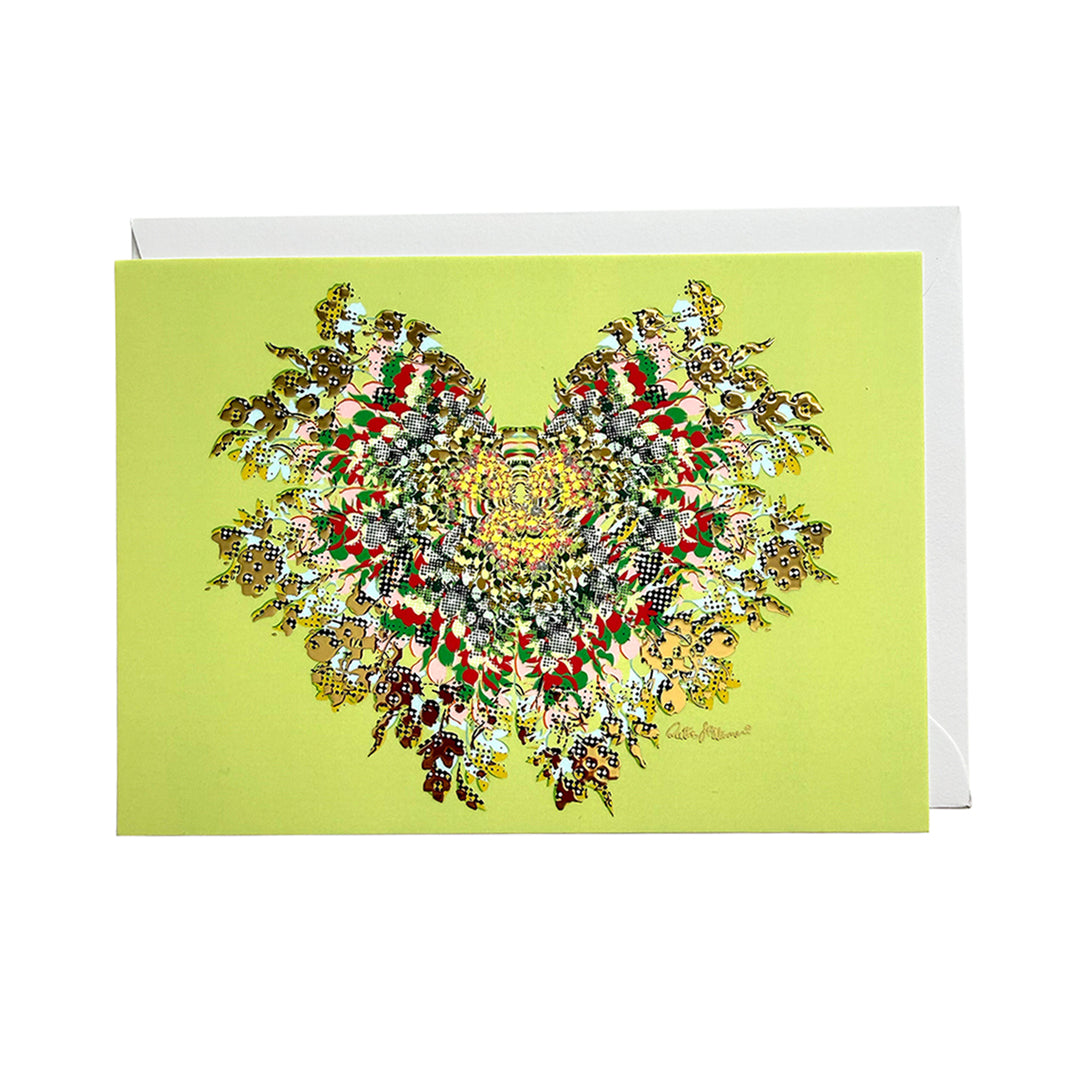 Butterfly Kiss – Art Postcard (Light Yellow, Foil) - shop.reettahiltunen.com