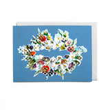 Kiss of Life – Art Postcard (Blue, Floral1, Foil) - shop.reettahiltunen.com