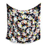 The Spiral of Life (black/white) silk scarf