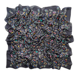 Many Faces (black) - Large Silk Scarf - shop.reettahiltunen.com