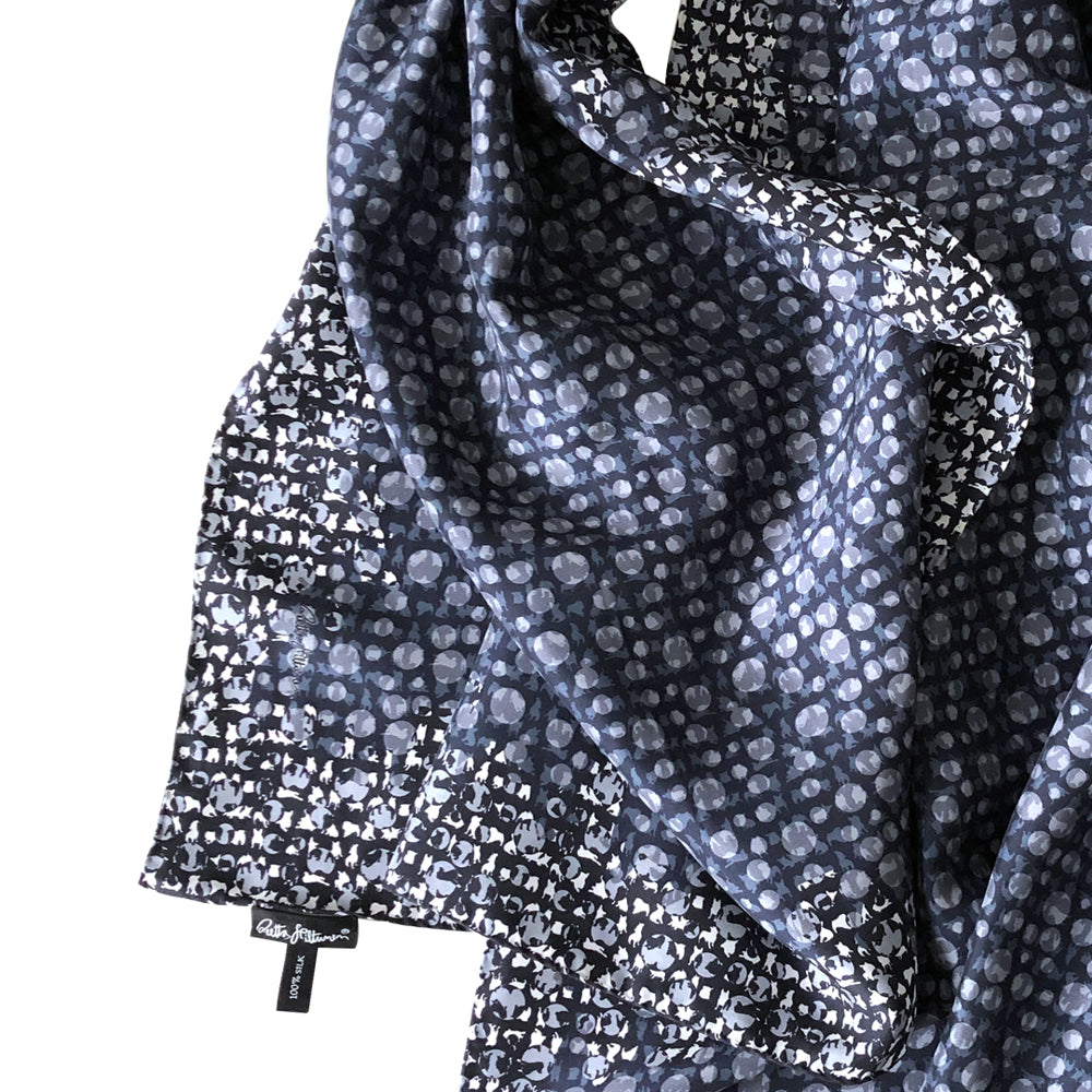 Champions (blue) - Silk Scarf - shop.reettahiltunen.com