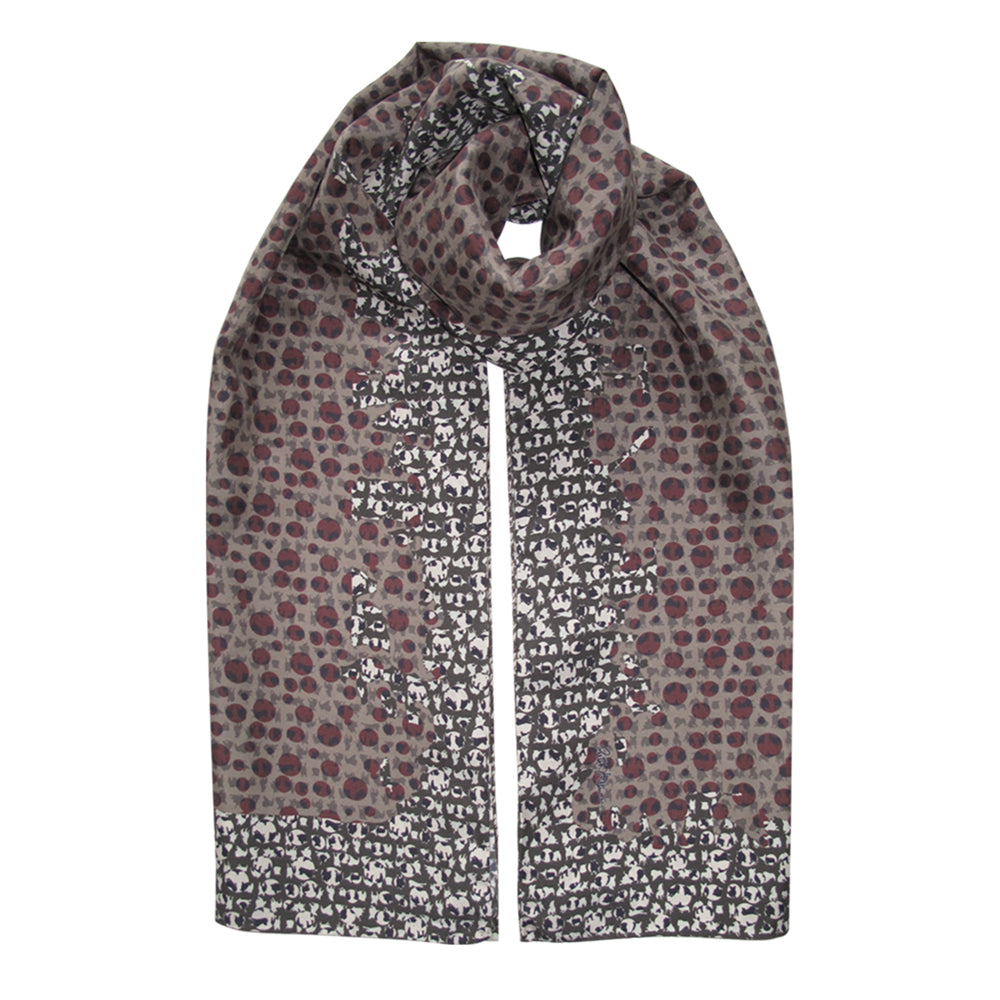 Champions (brown) - Silk Scarf - shop.reettahiltunen.com