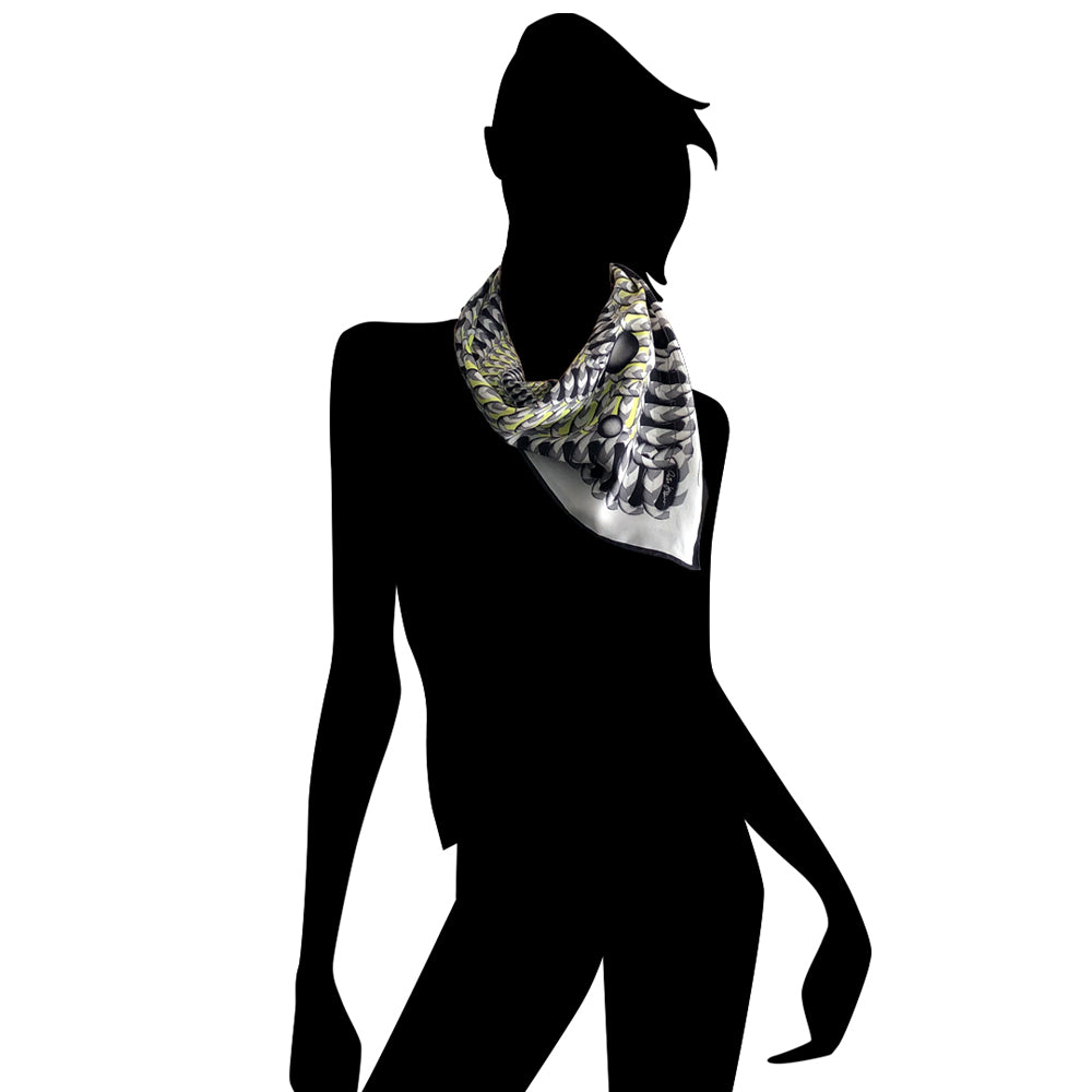 Hoop Hoop Hurray! (black) - Small Silk Scarf - shop.reettahiltunen.com