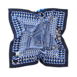 Hoop Hoop Hurray! (blue) - Small Silk Scarf - shop.reettahiltunen.com