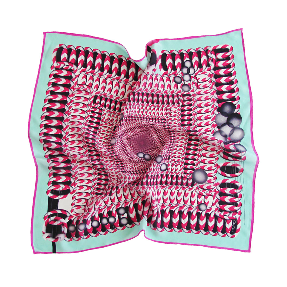 Hoop Hoop Hurray! (pink) - Small Silk Scarf - shop.reettahiltunen.com