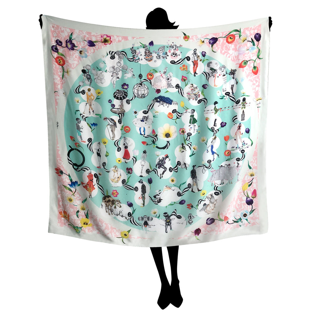 The Spiral Of Ethics silk scarves - various colours - shop.reettahiltunen.com