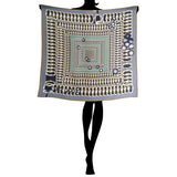 Hoop Hoop Hurray! (gold/silver) - Silk Scarf - shop.reettahiltunen.com
