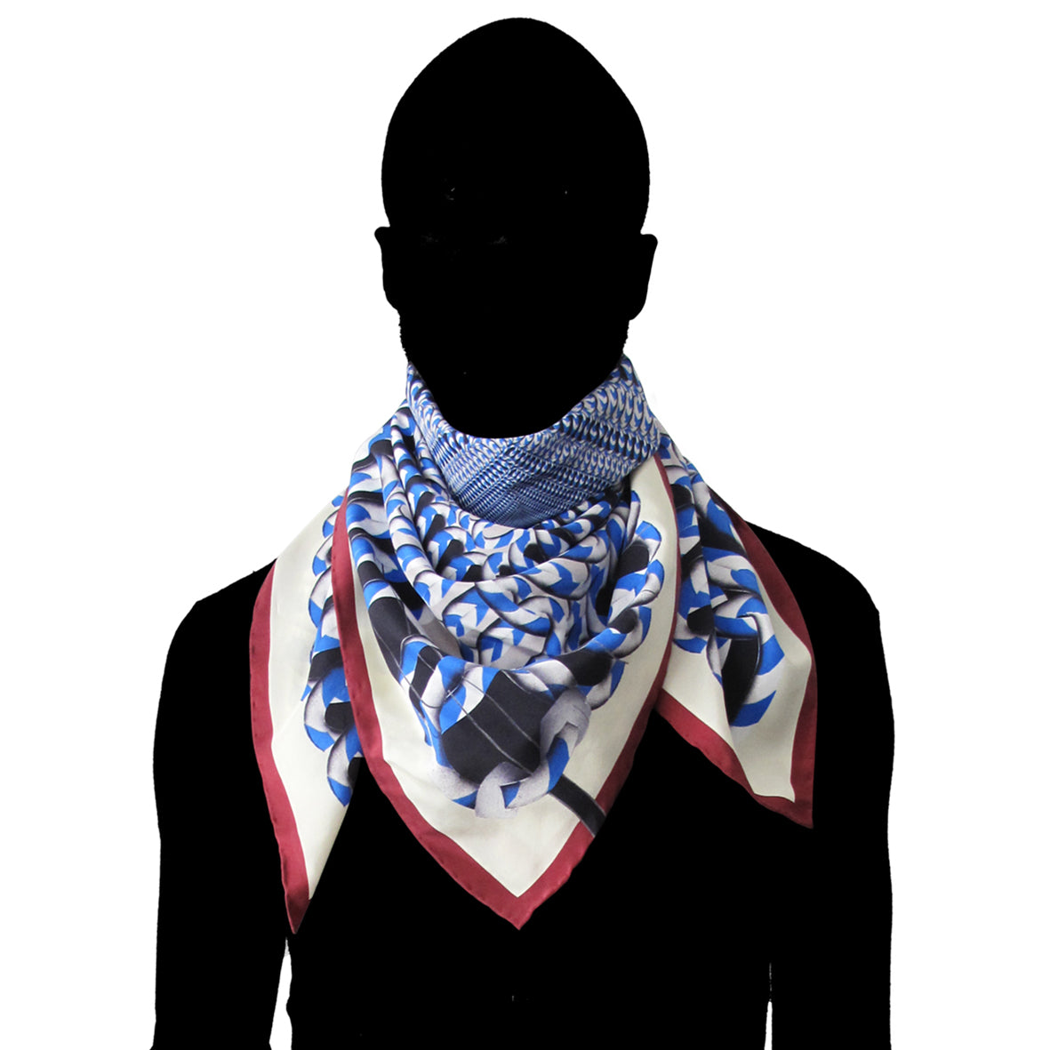 Hoop Hoop Hurray! (blue/red) - Silk Scarf - shop.reettahiltunen.com