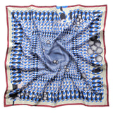 Hoop Hoop Hurray! (blue/red) - Silk Scarf - shop.reettahiltunen.com