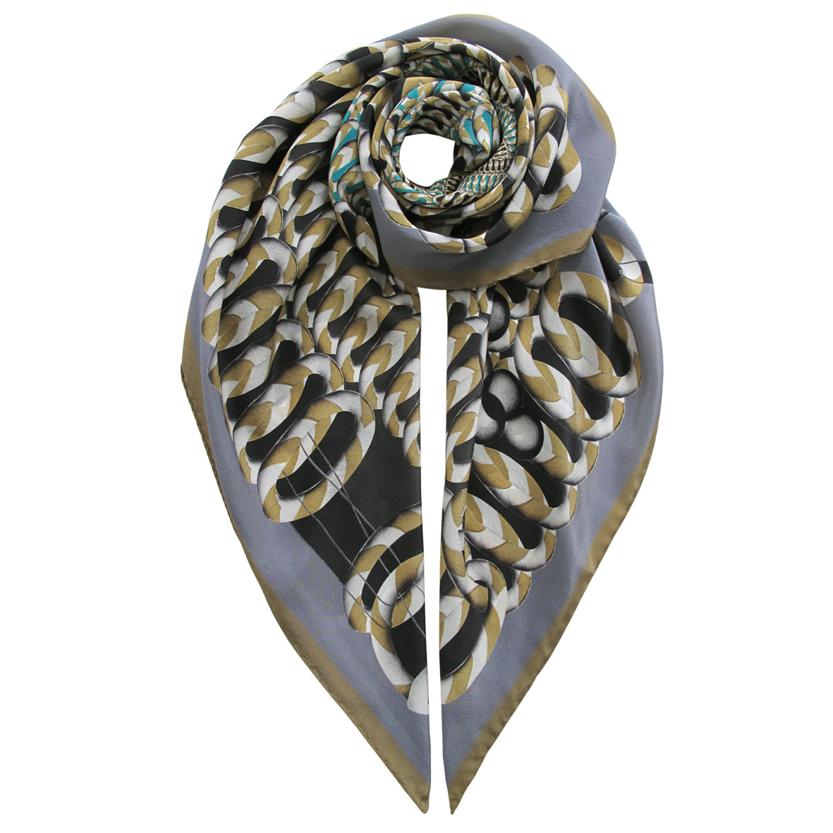 Hoop Hoop Hurray! (gold/silver) - Silk Scarf - shop.reettahiltunen.com