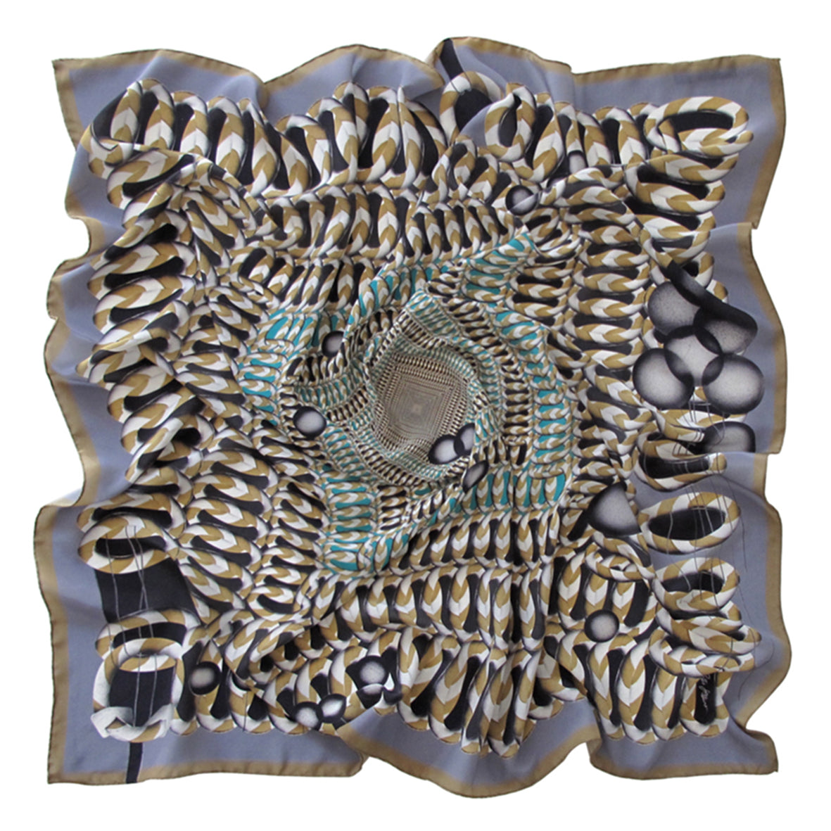 Hoop Hoop Hurray! (gold/silver) - Silk Scarf - shop.reettahiltunen.com