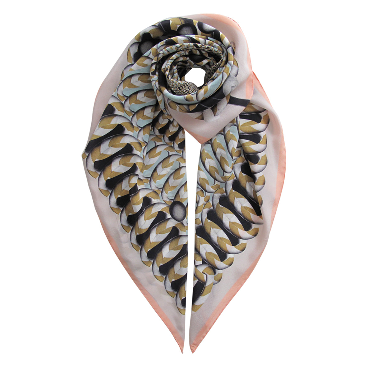 Hoop Hoop Hurray! (pink/gold) - Silk Scarf - shop.reettahiltunen.com