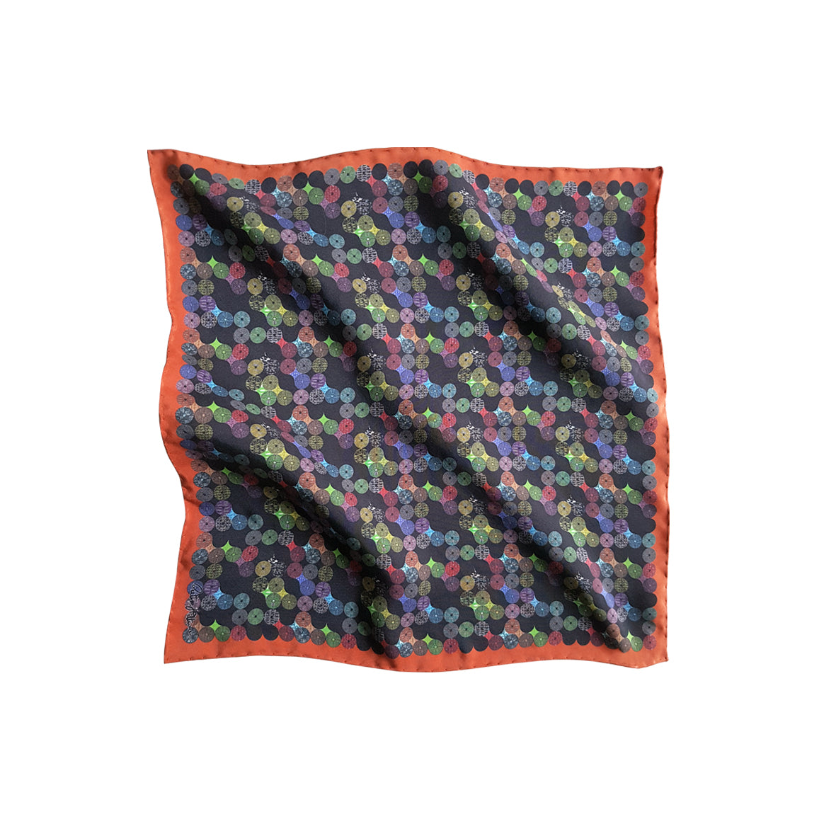 Labyrinth (orange border) - Pocket Square - shop.reettahiltunen.com
