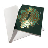 Art Postcard - Air-Kiss (green-foil) - shop.reettahiltunen.com