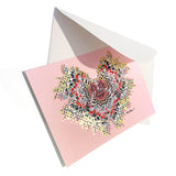 Art Postcard - Butterfly Kiss (pink) - shop.reettahiltunen.com