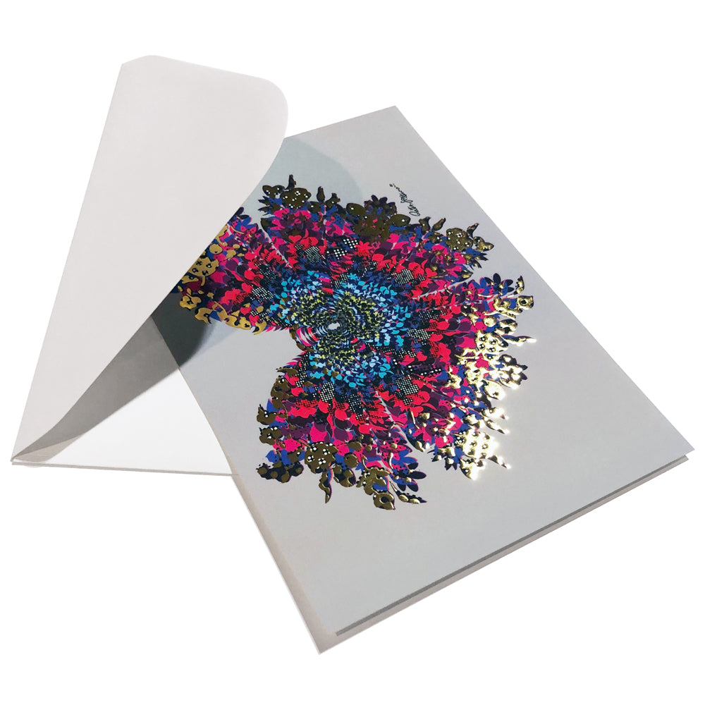 Art Postcard - Butterfly Kiss (purple) - shop.reettahiltunen.com