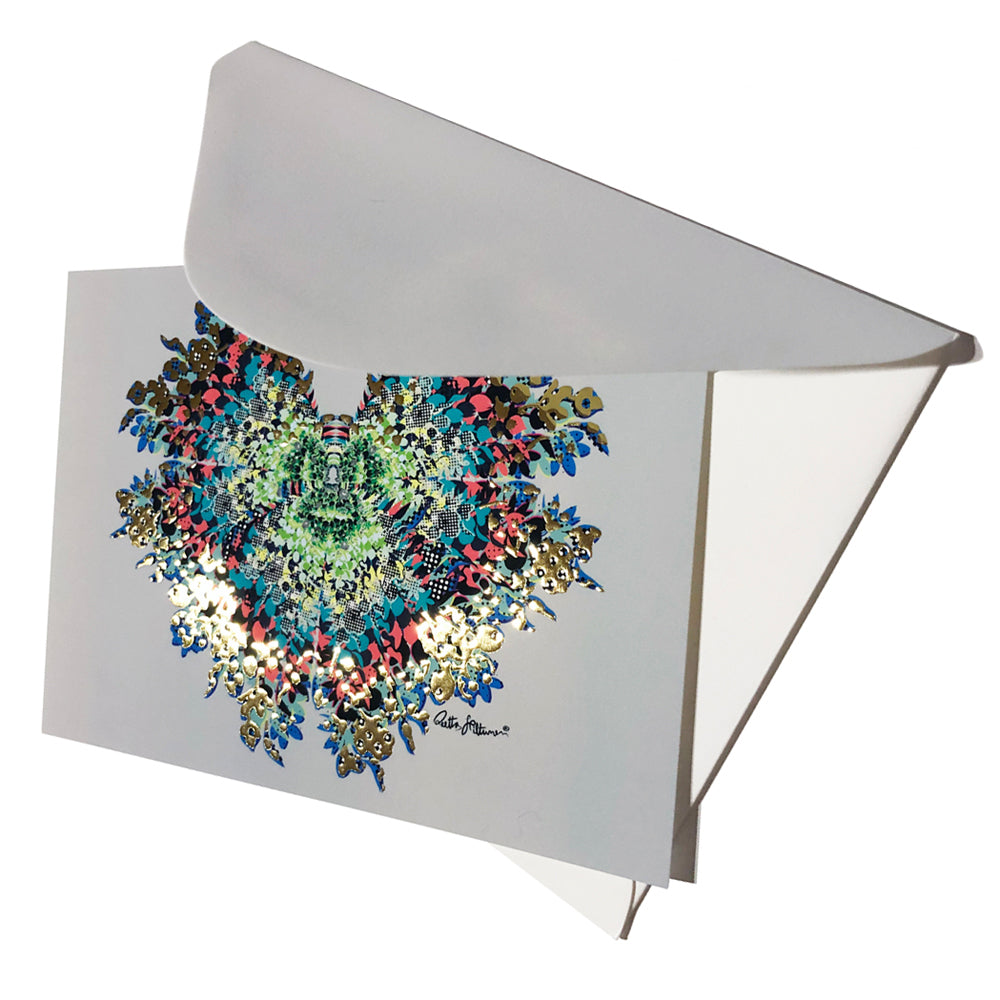 Art Postcard - Butterfly Kiss (silver) - shop.reettahiltunen.com