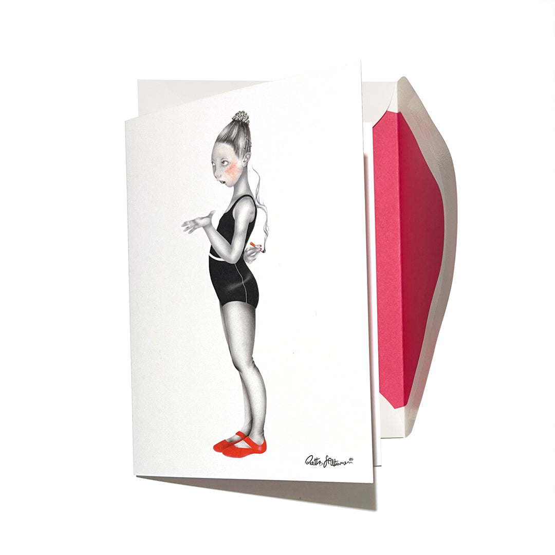Yeah But No But art greeting card by Reetta Hiltunen