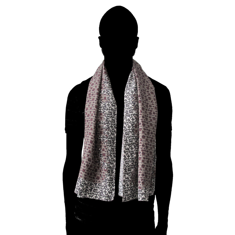 Champions (brown) art silk scarf by Reetta Hiltunen