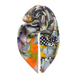 Rhythmic Dots (light blue) wool/silk blend scarf - shop.reettahiltunen.com