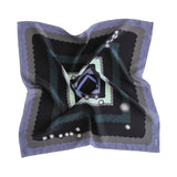 Dream Clouds (violet border) - Small Silk Scarf - shop.reettahiltunen.com