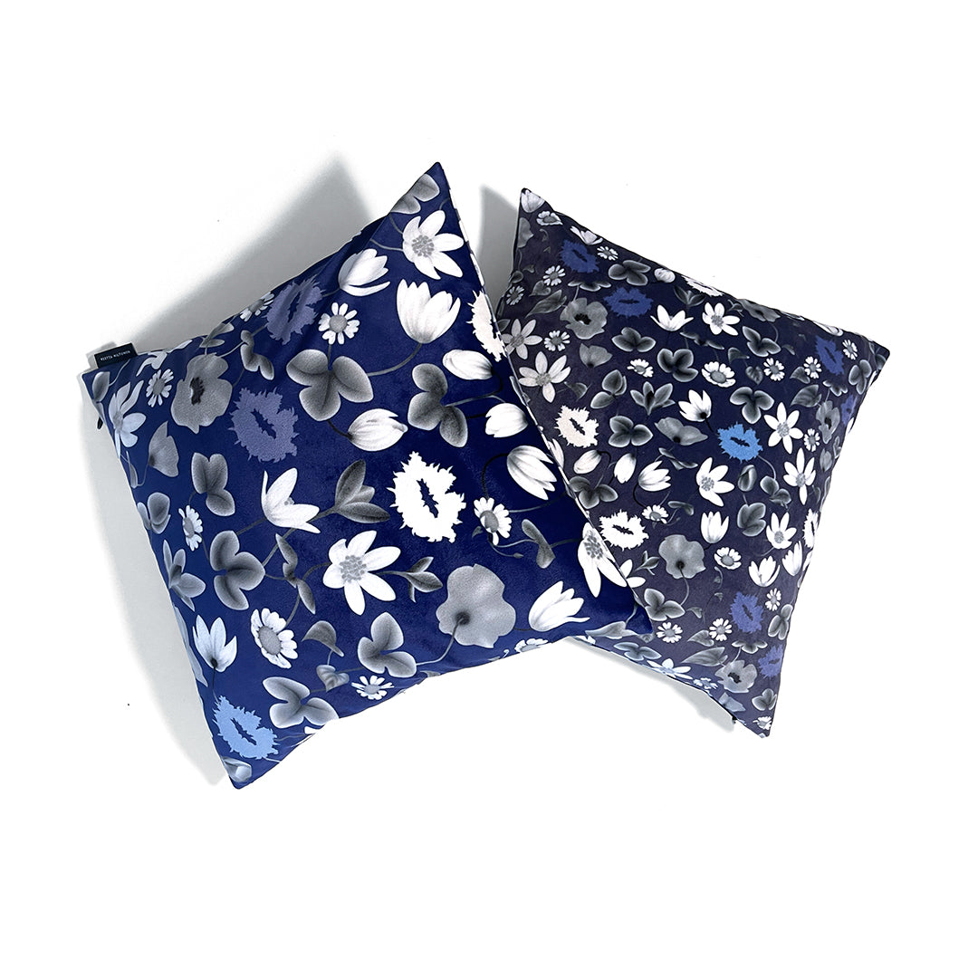 Field of Kisses (sun yellow/bw) cushion cover - shop.reettahiltunen.com
