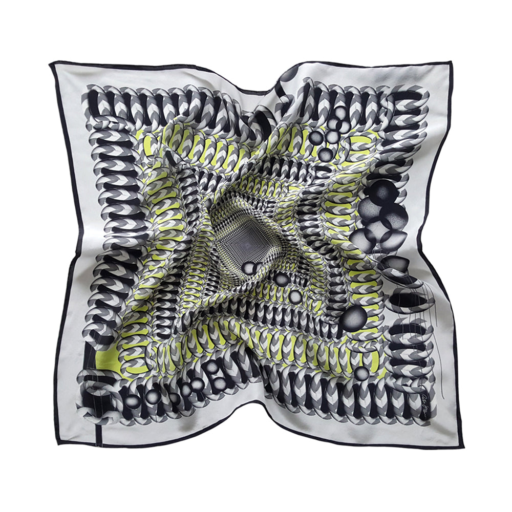 Hoop Hoop Hurray! (black) - Small Silk Scarf - shop.reettahiltunen.com