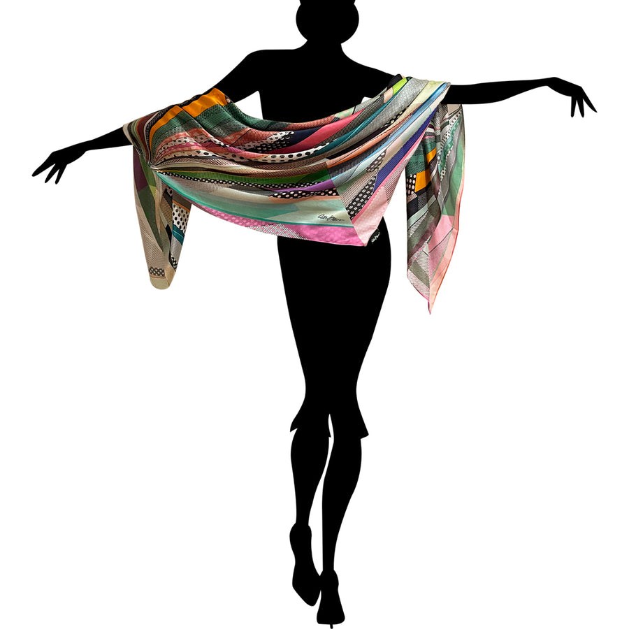  Princess Diamond Cut art silk scarf by Reetta Hiltunen