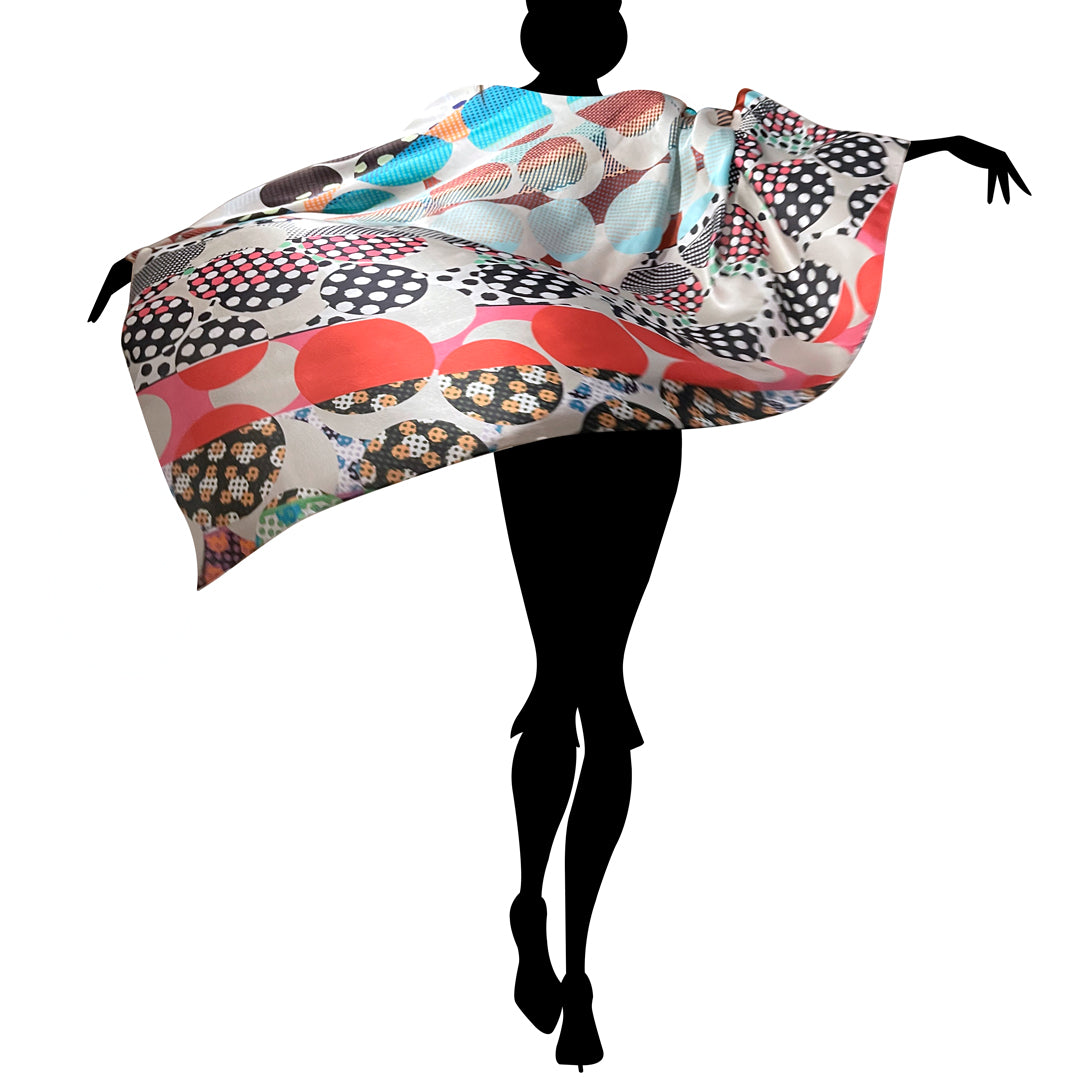 Rhythmic Dots silk scarves - various colours - shop.reettahiltunen.com