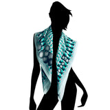Hoop Hoop Hurray! (light blue) - Silk Scarf - shop.reettahiltunen.com